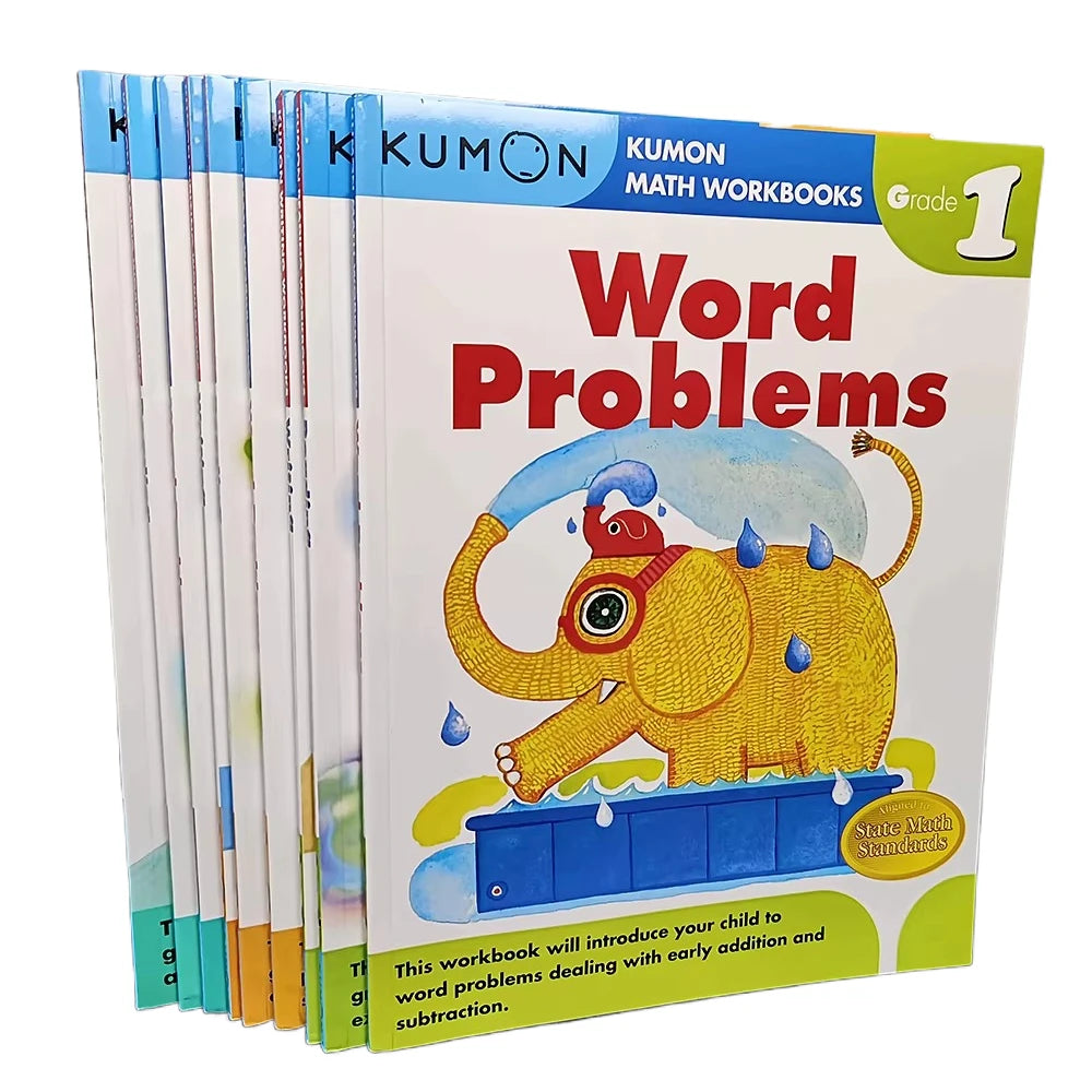 3 Book Kumon Math Workbooks in English Workbook Application Questions For Grade 1-6
