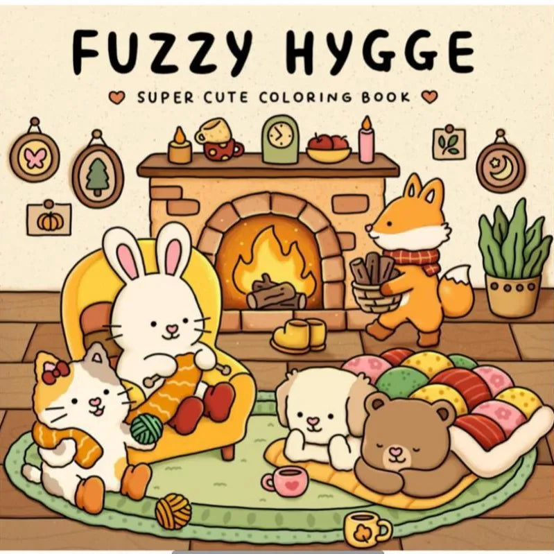 1/2Pcs Interesting Graffiti Coloring Book for Adults and Teens Featuring Adorable Creatures in Cozy Hygge Moments for Relaxation