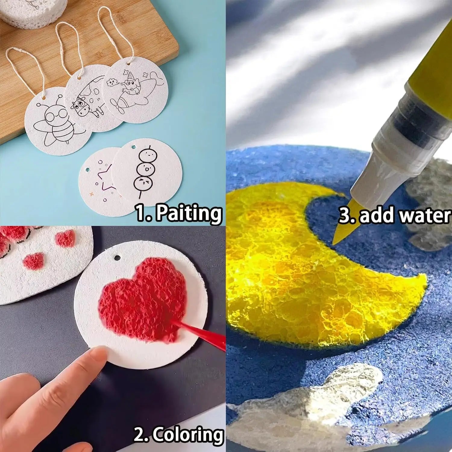 3D Magic Puffy Foam Texture Painting Paper for Kids DIY Drawing Art Educational Craft Sponge Canvas Board Handicraft Toy