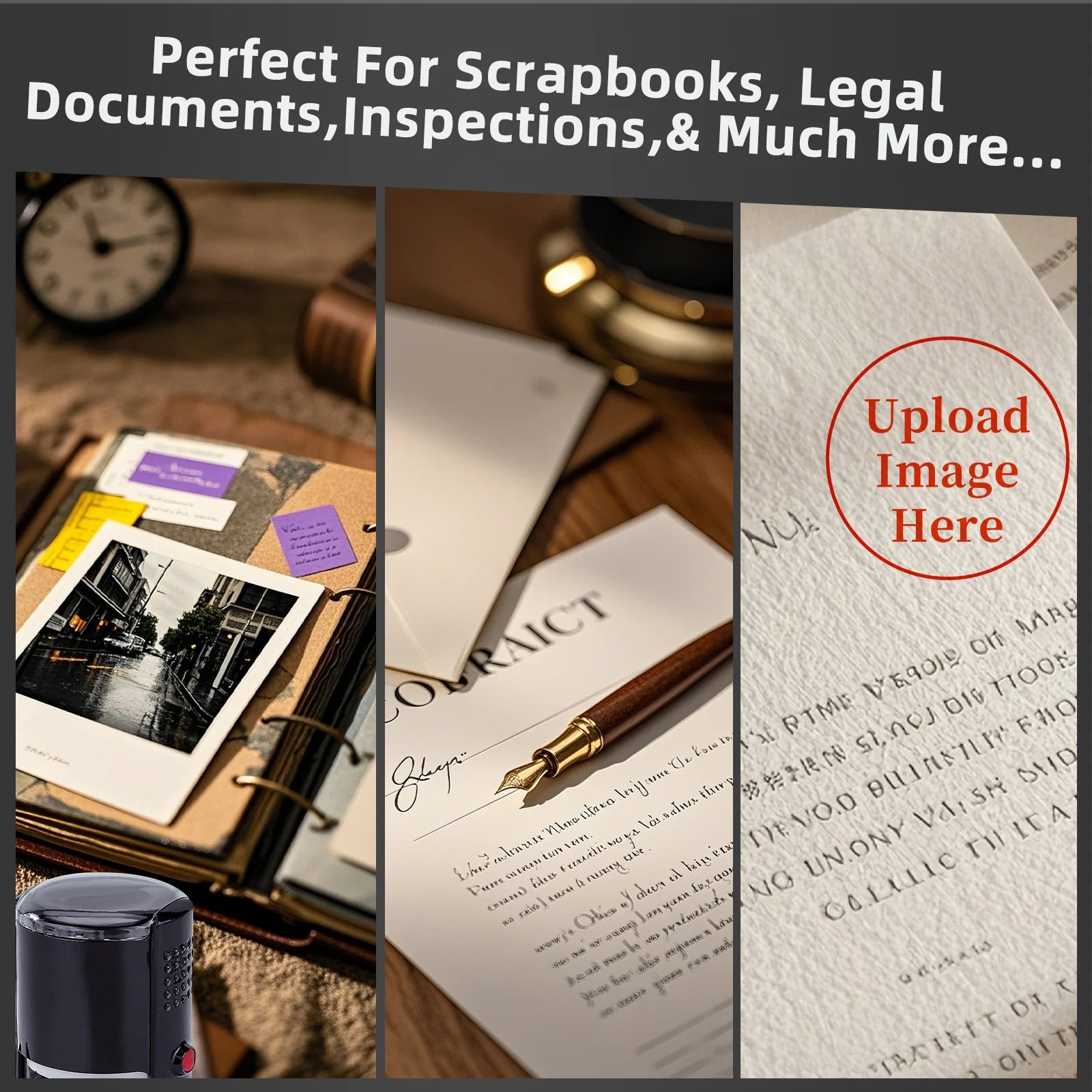 Customizable Self-Inking Stamps,Large Size Self Inking Custom Text Stamp,Choose from Many Fonts & 5 Ink Colors ﻿