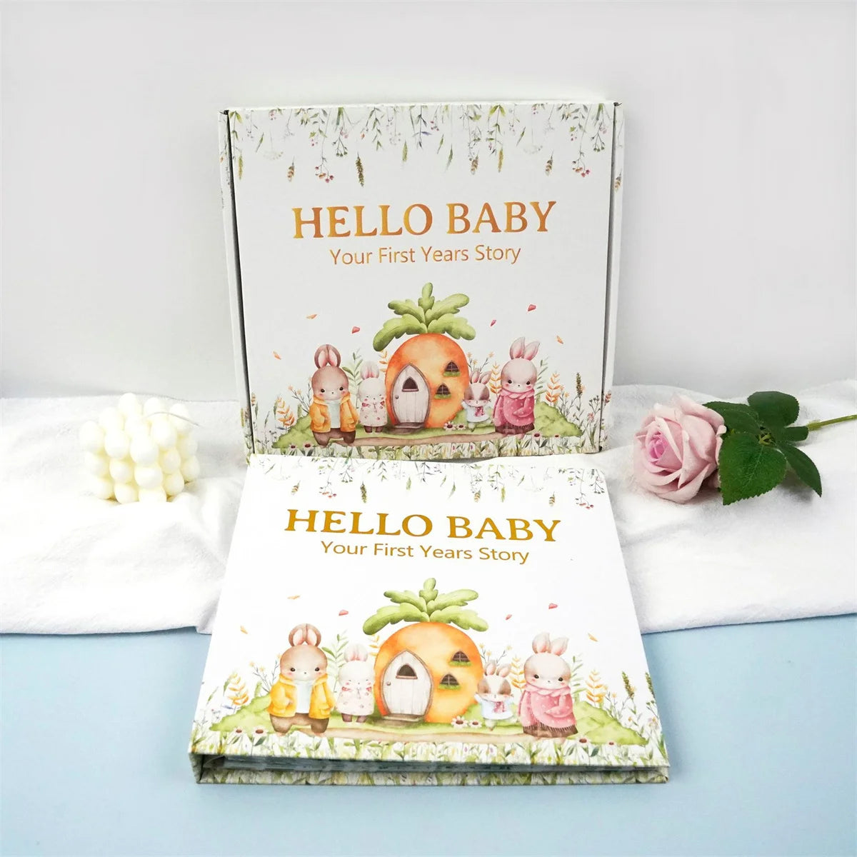 Baby Memory Book Baby Book Keepsake First 5 Years Record Milestones Photos Baby Shower Gift 100 Pages Scrapbook Photo Album