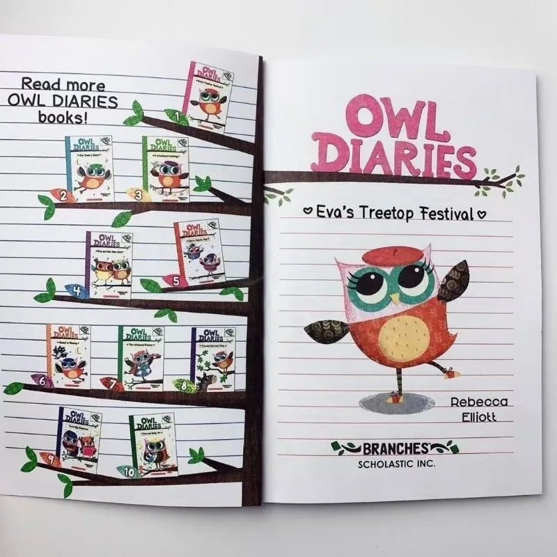 19 Books/Set Owl Diaries English Colorful Picture Book Kids Early Education Childhood Learning Writing Diary Girls' Age 6-12