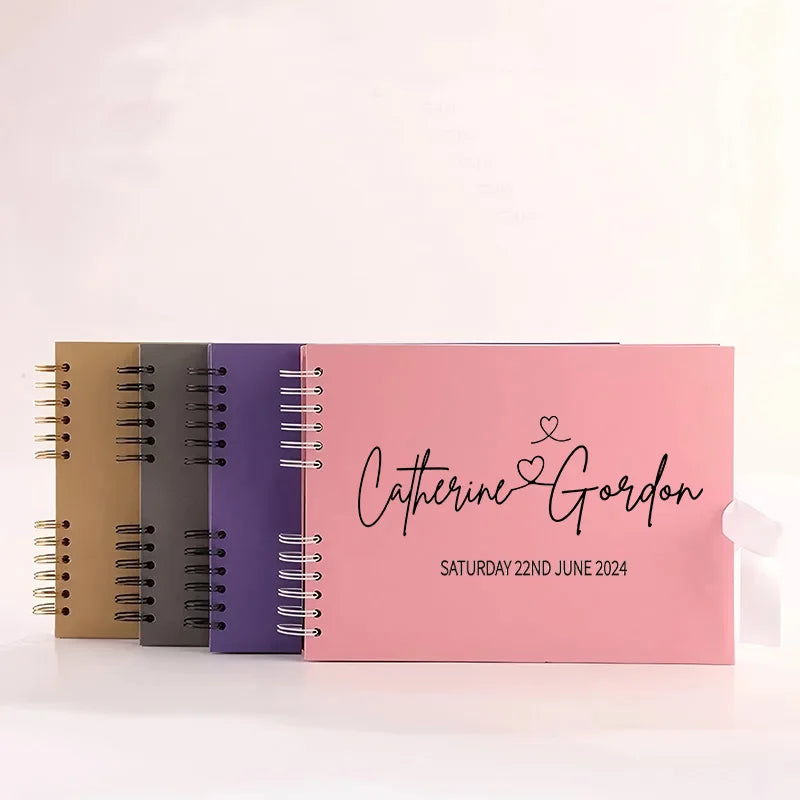 Personalized Wedding Guest Book Cleaning Photo Album Signning Anniversary Gift for Her Supplie Scrapbook Cover Printed Guestbook