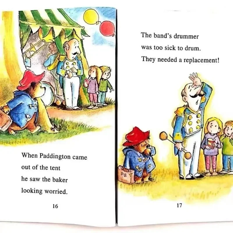 8 Books/set English Picture Book I Can Read Paddington Cartoon Storybook Kids Early Education Children's Learning Book Add Audio