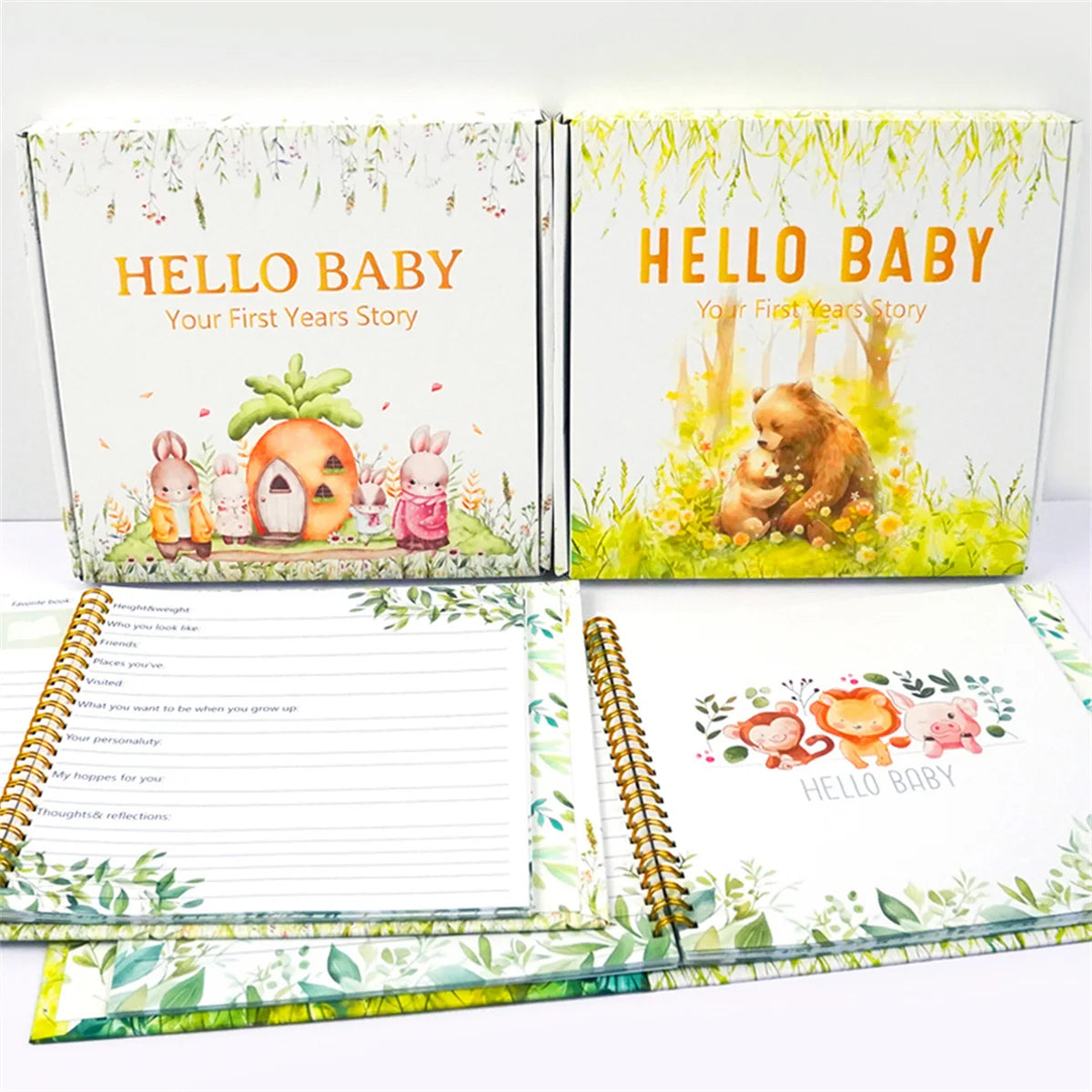 Baby Memory Book Baby Book Keepsake First 5 Years Record Milestones Photos Baby Shower Gift 100 Pages Scrapbook Photo Album