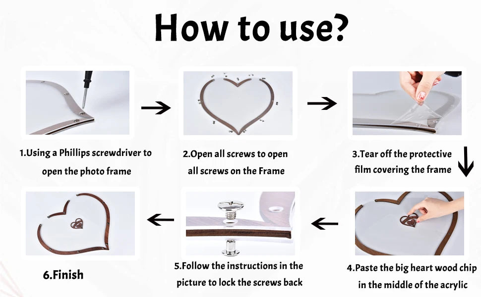 Custom Acrylic Wedding Guest Book Wooden Drop Heart Message Book Sign, Alternative Anniversary Valentine's Day Wedding Deco