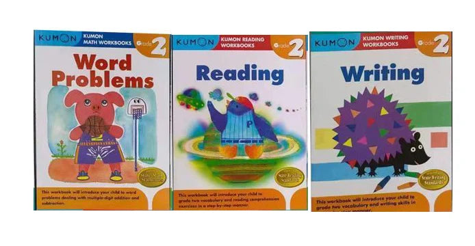 3 Book Kumon Math Workbooks in English Workbook Application Questions For Grade 1-6